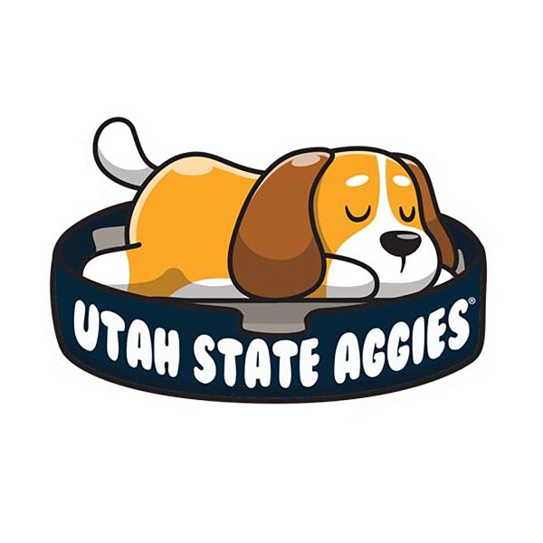 Utah State Aggies Dog Bed With Dog Sleeping Sticker